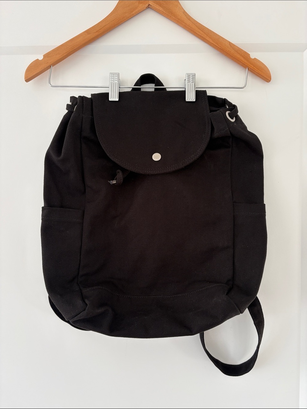 Baggu Black Canvas Drawcord Backpack